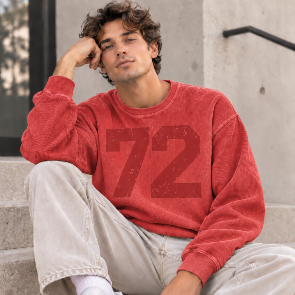 Custom Number Cord Sweatshirt