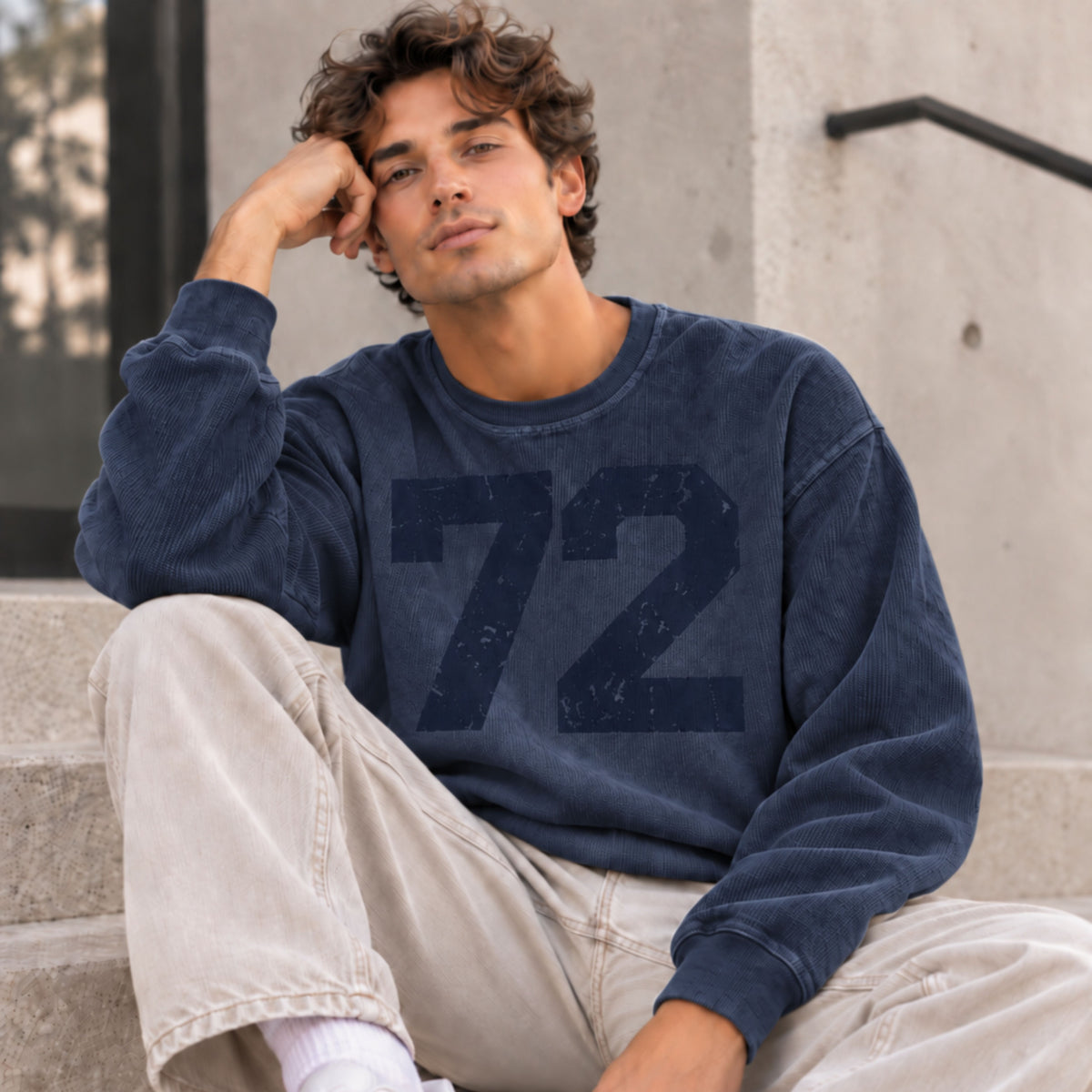 Custom Number Cord Sweatshirt