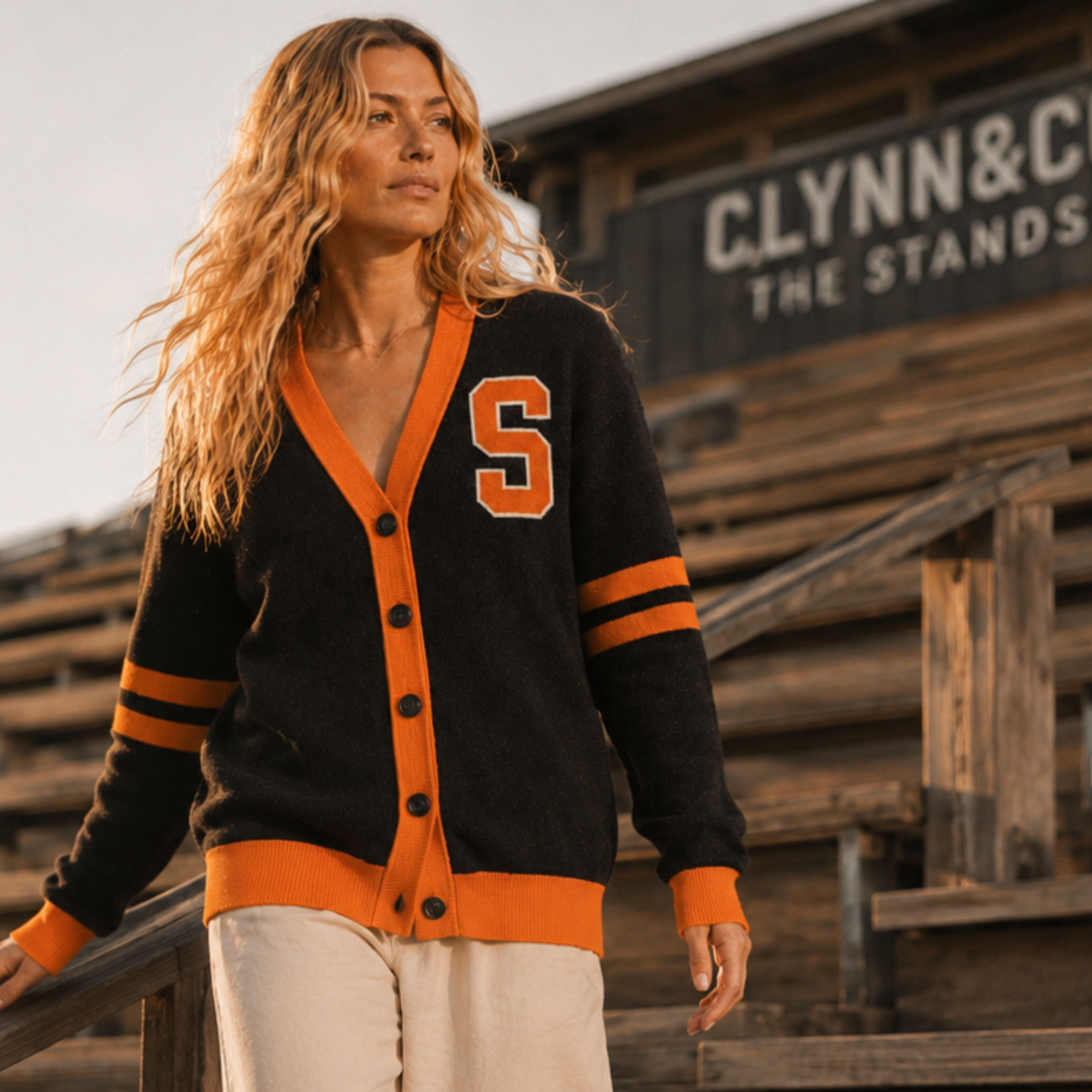 Custom Mascot Varsity Knit Cardigan