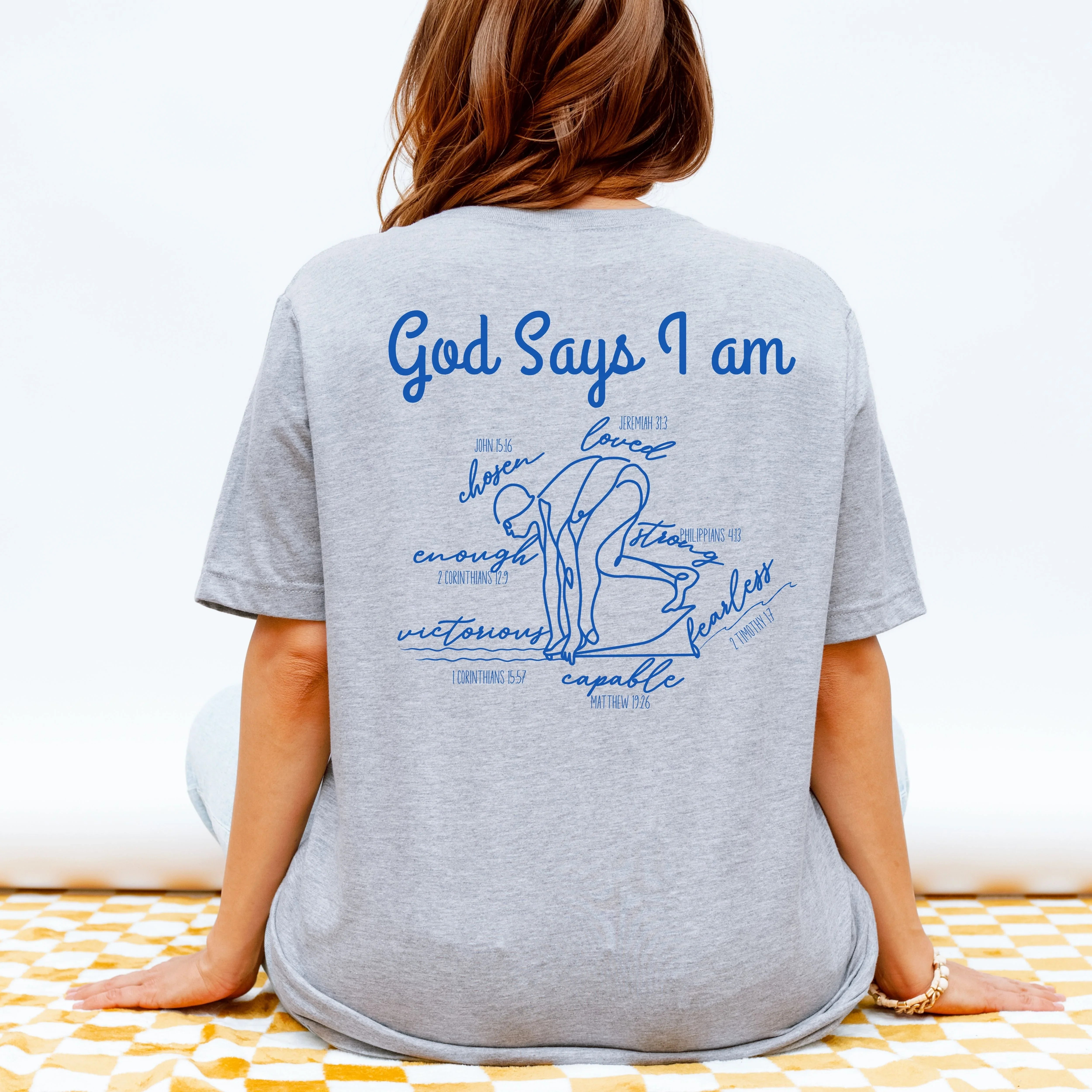 God Says I Am Swimmer Tee