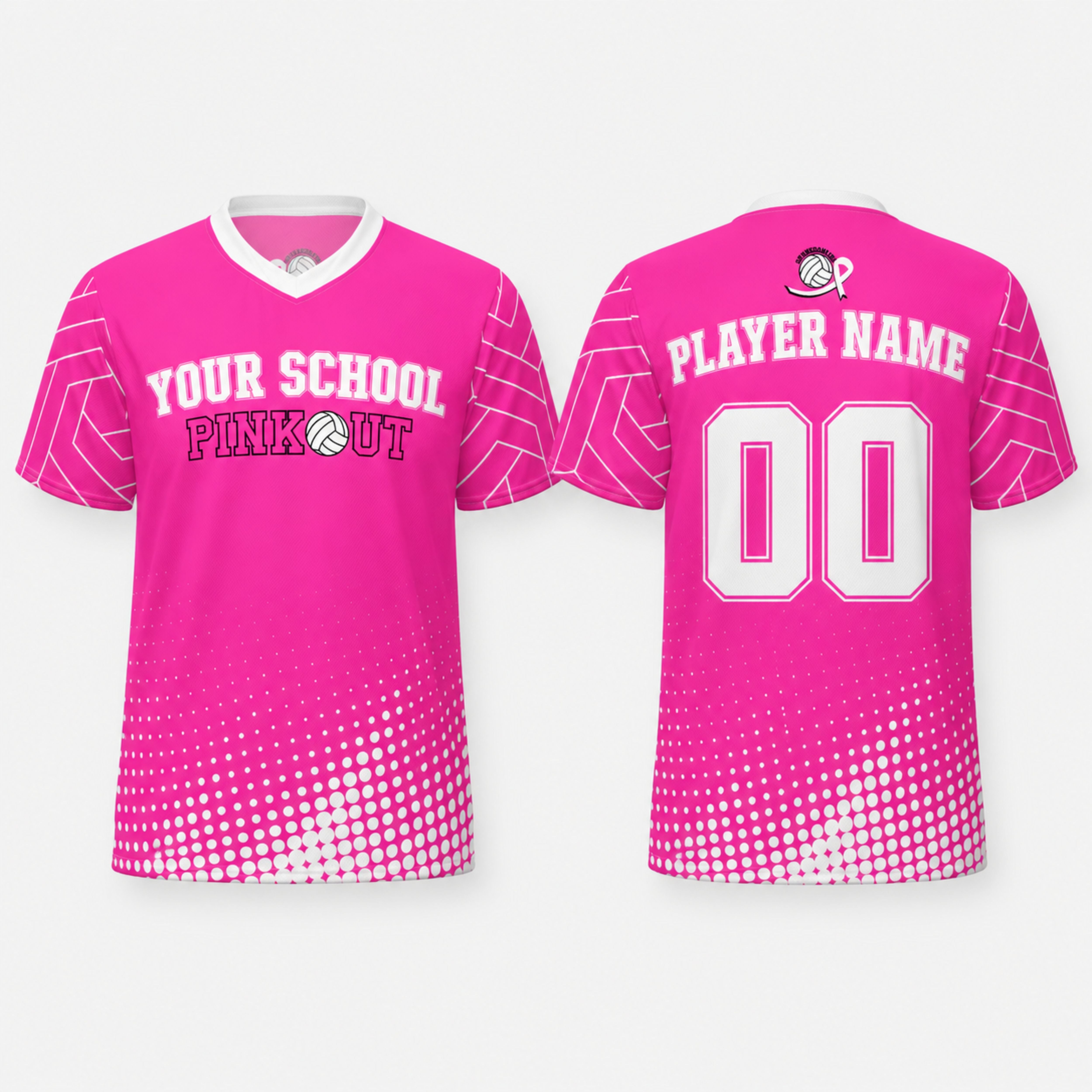 Custom Pink Out Volleyball Jersey