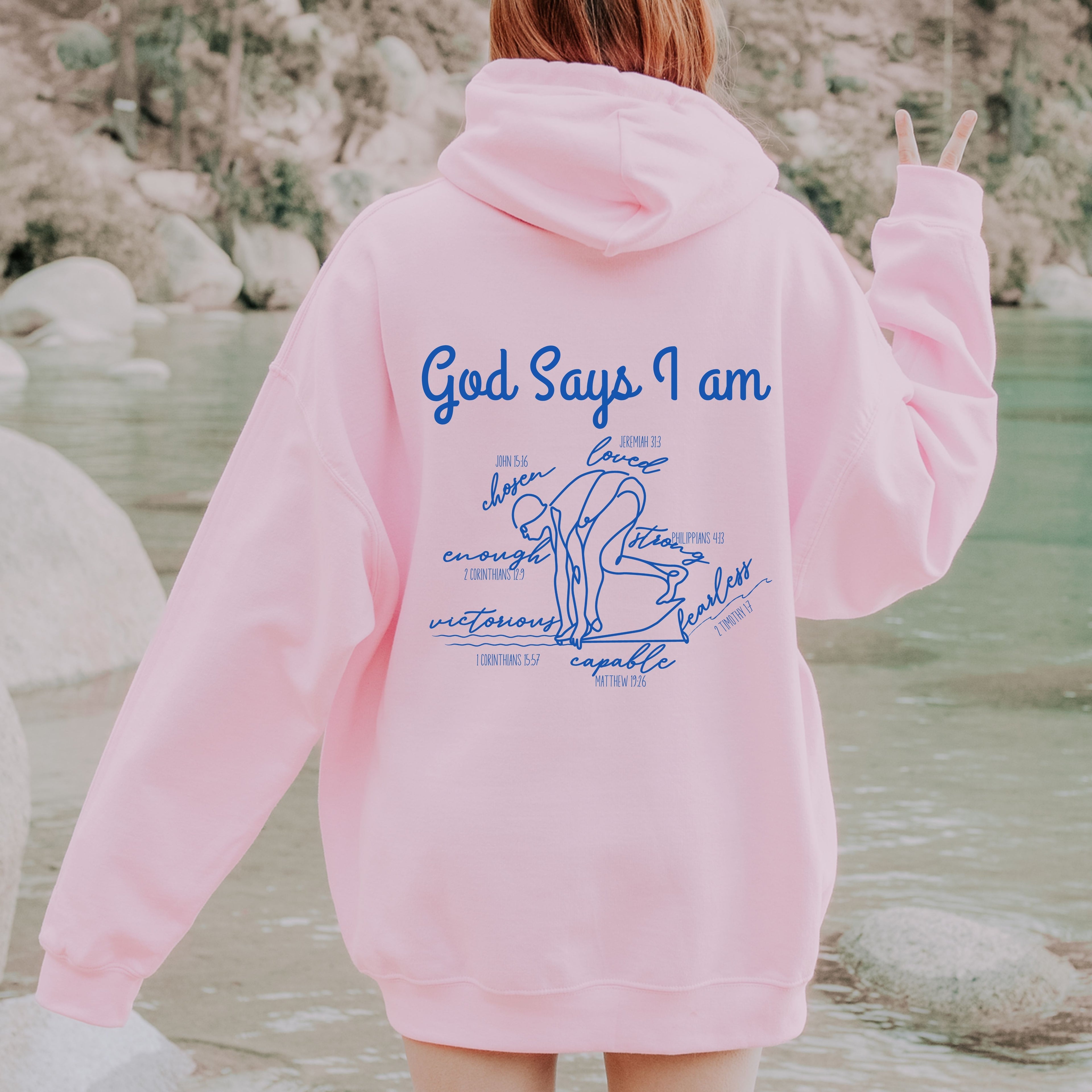 God Says I Am Swimmer Hoodie