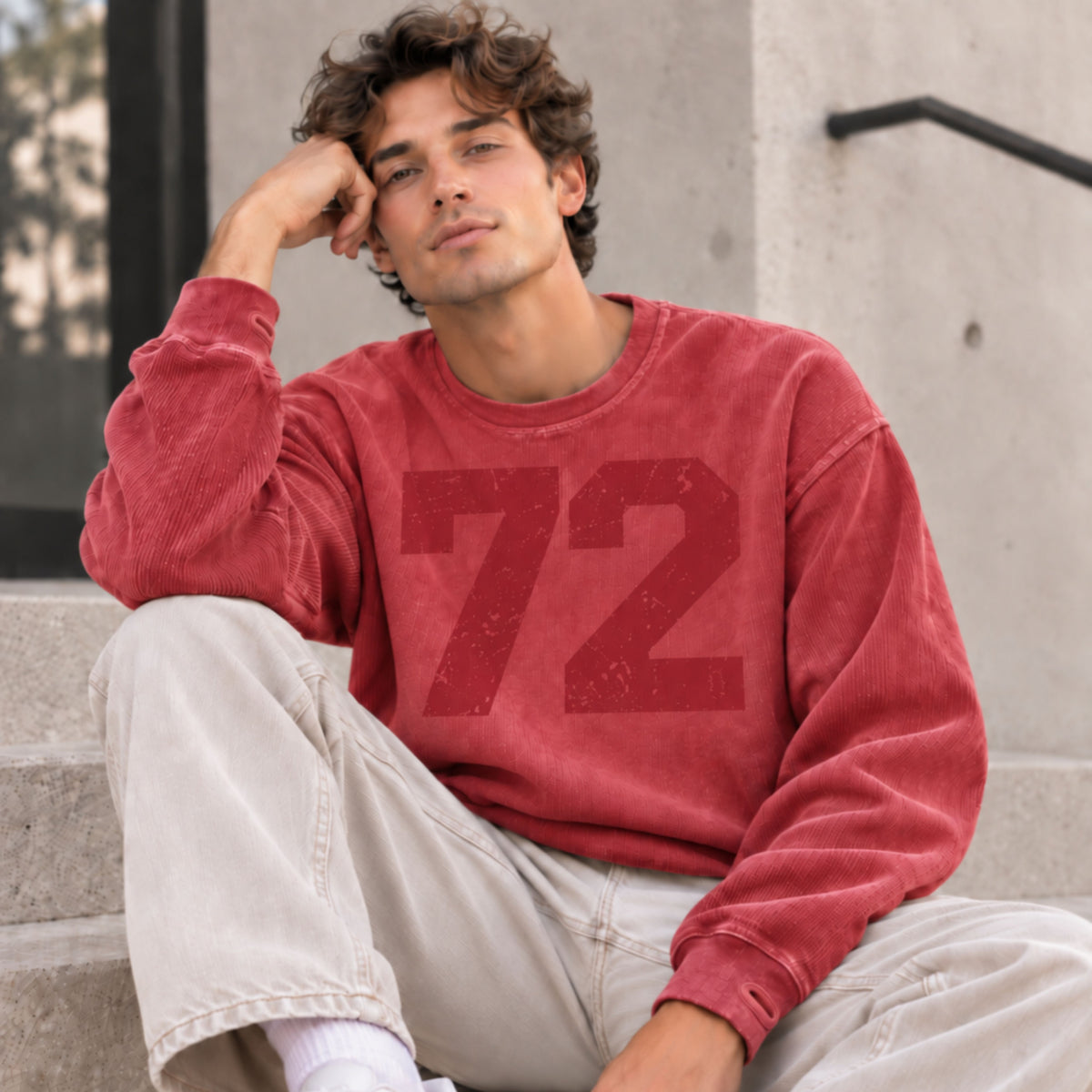 Custom Number Cord Sweatshirt