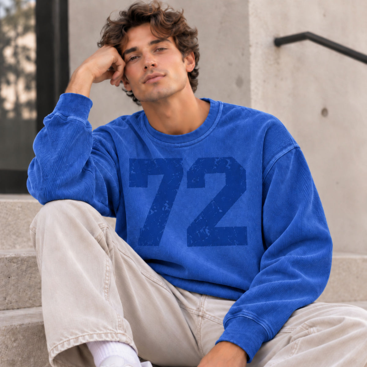 Custom Number Cord Sweatshirt