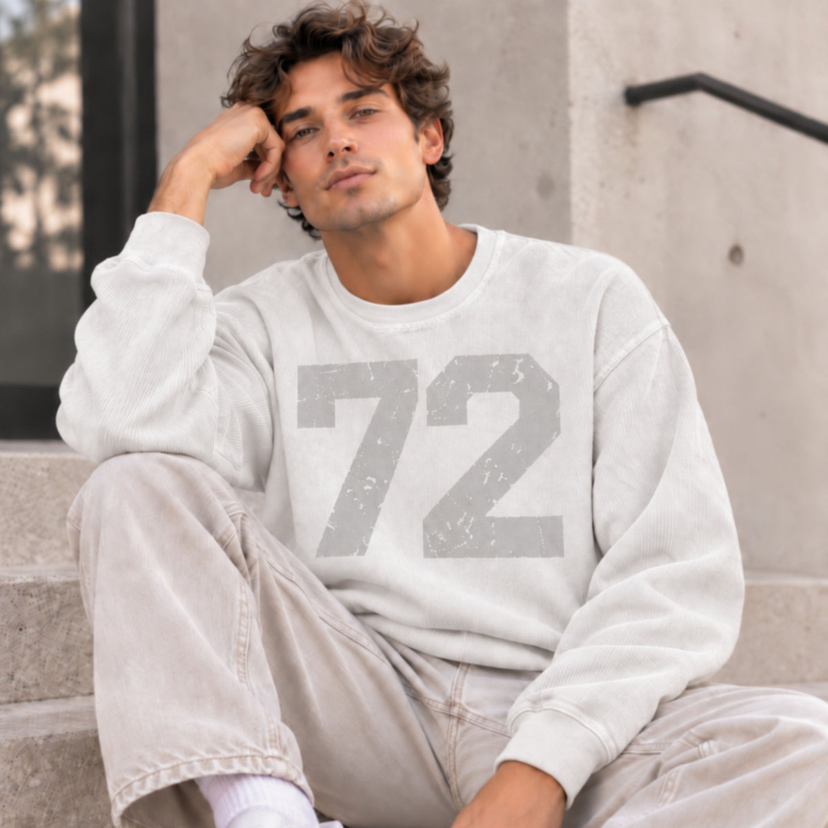 Custom Number Cord Sweatshirt