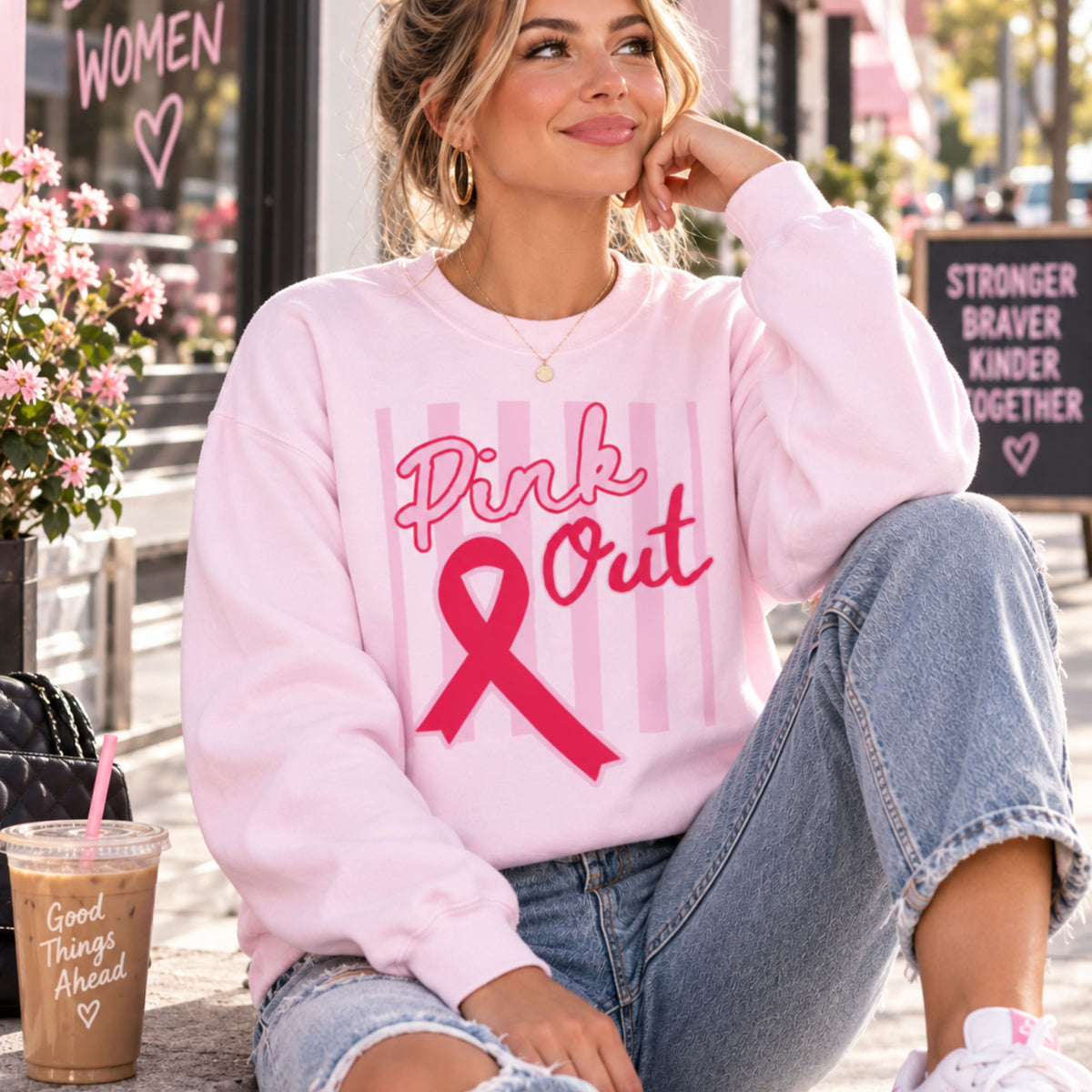 Pink Out Crewneck