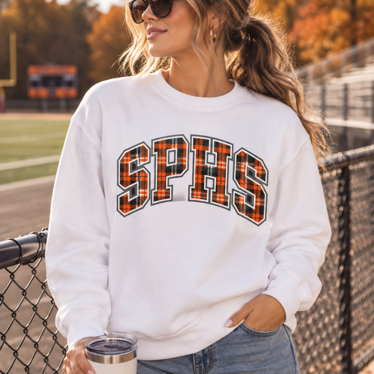 Custom Collegiate Plaid Crewneck