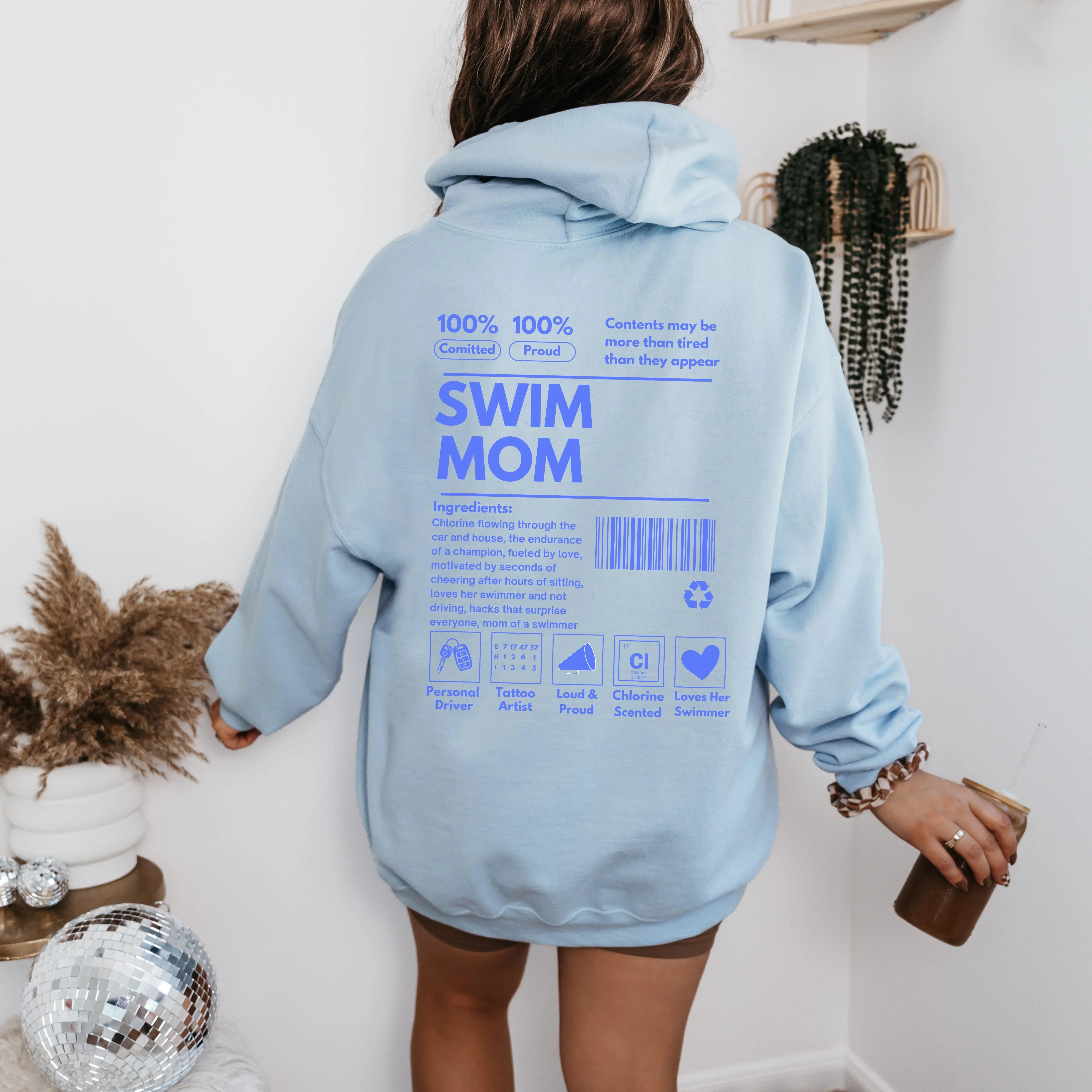 Swim Mom Ingredient Label Hoodie