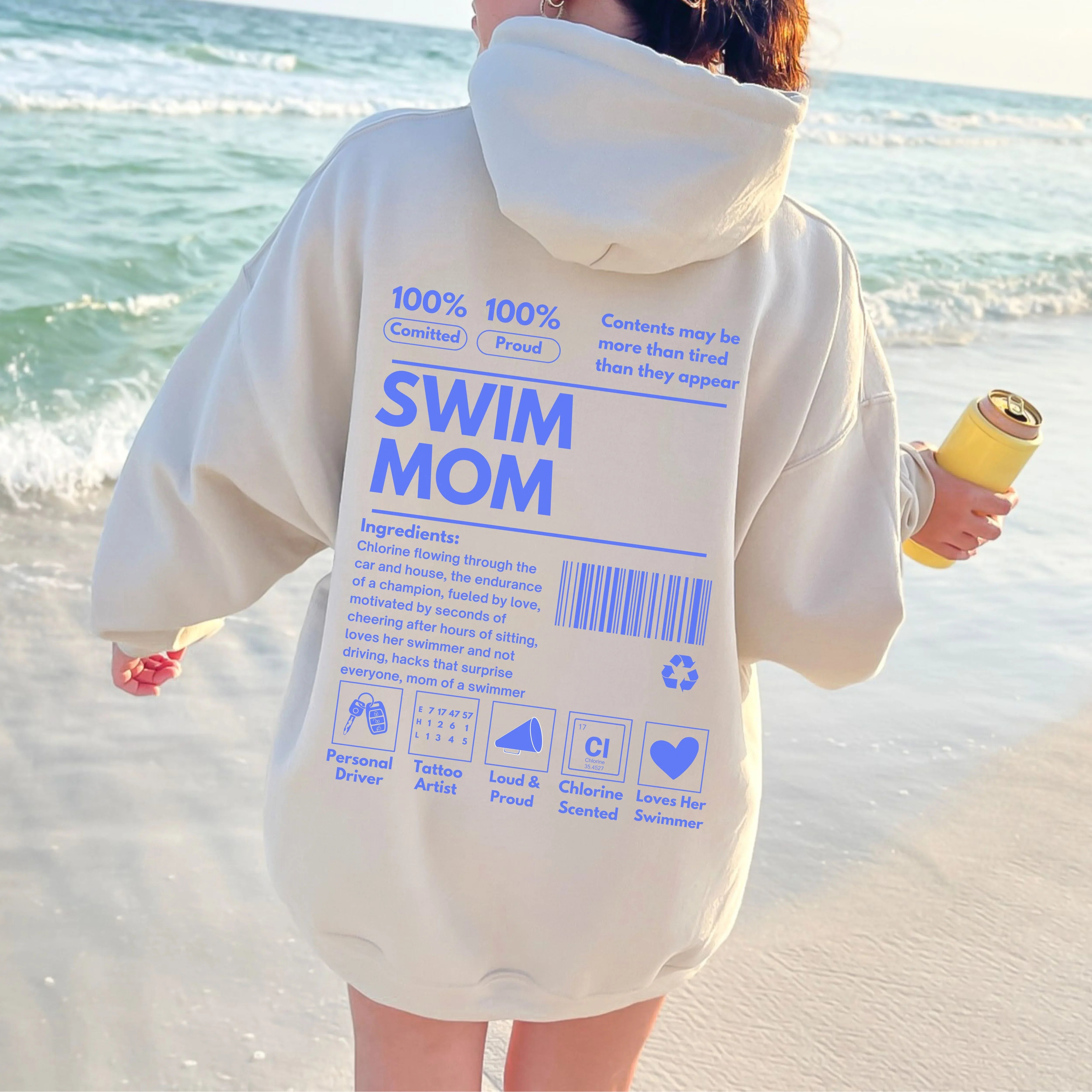 Swim Mom Ingredient Label Hoodie