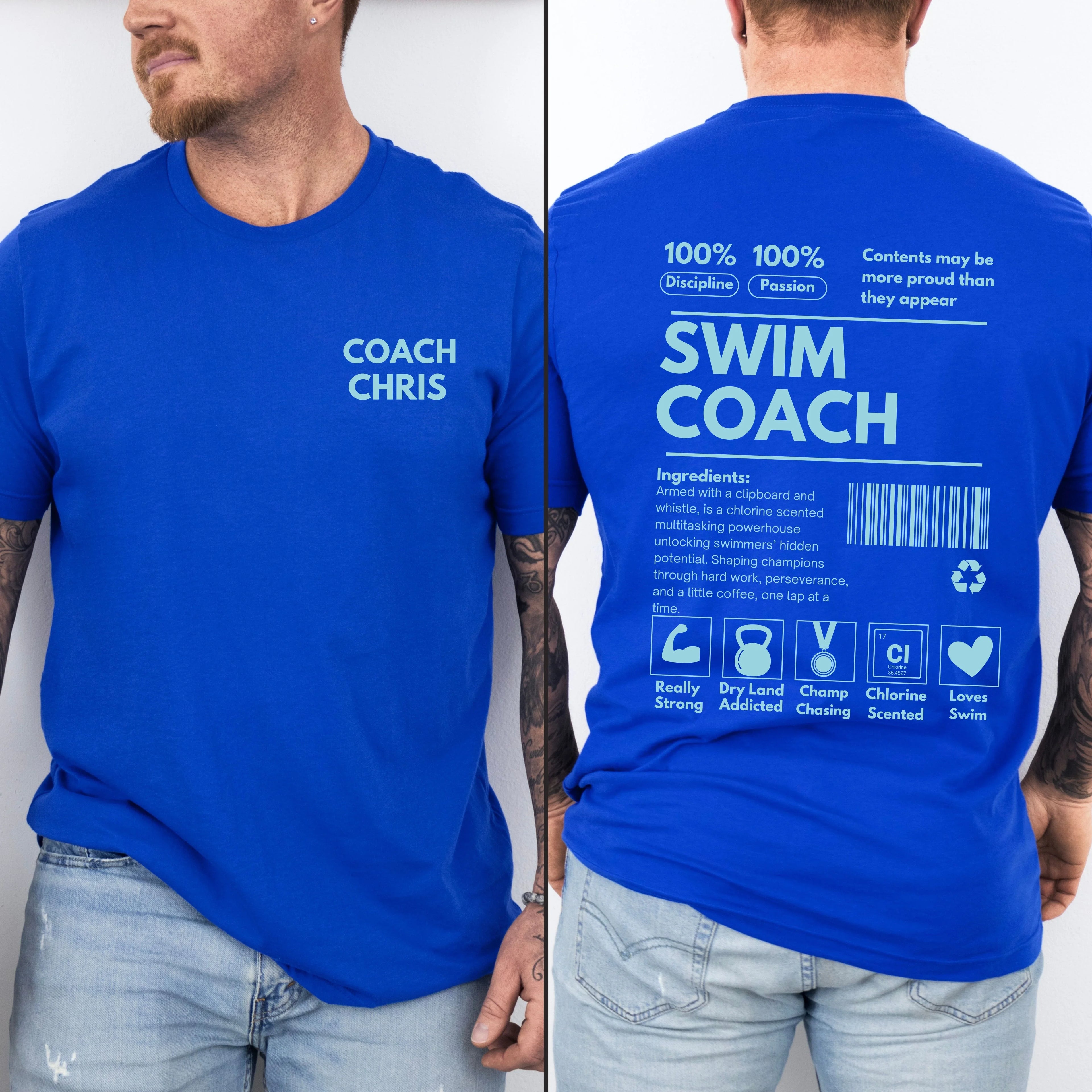 Swim Coach Ingredient Label Tee