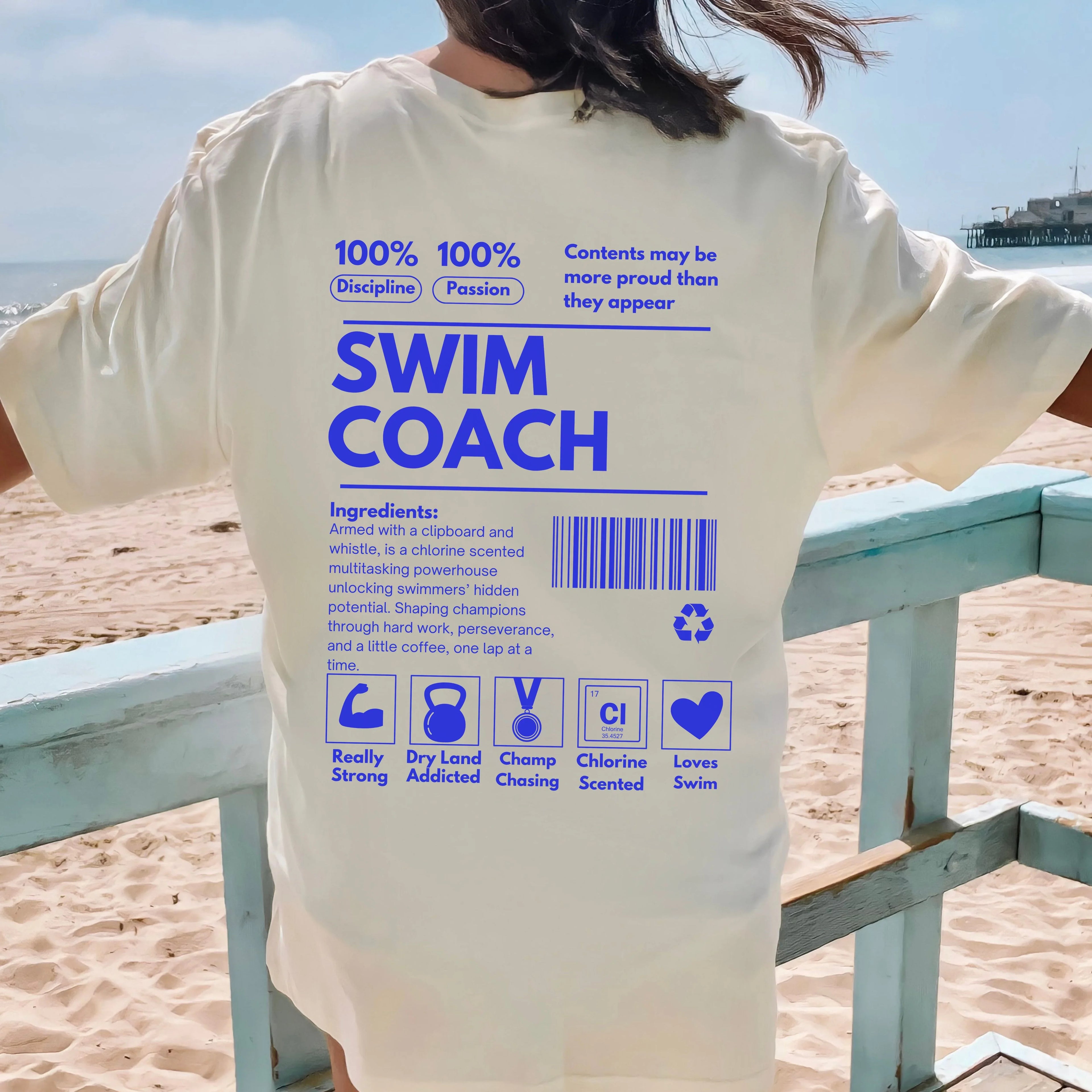 Swim Coach Ingredient Label Tee