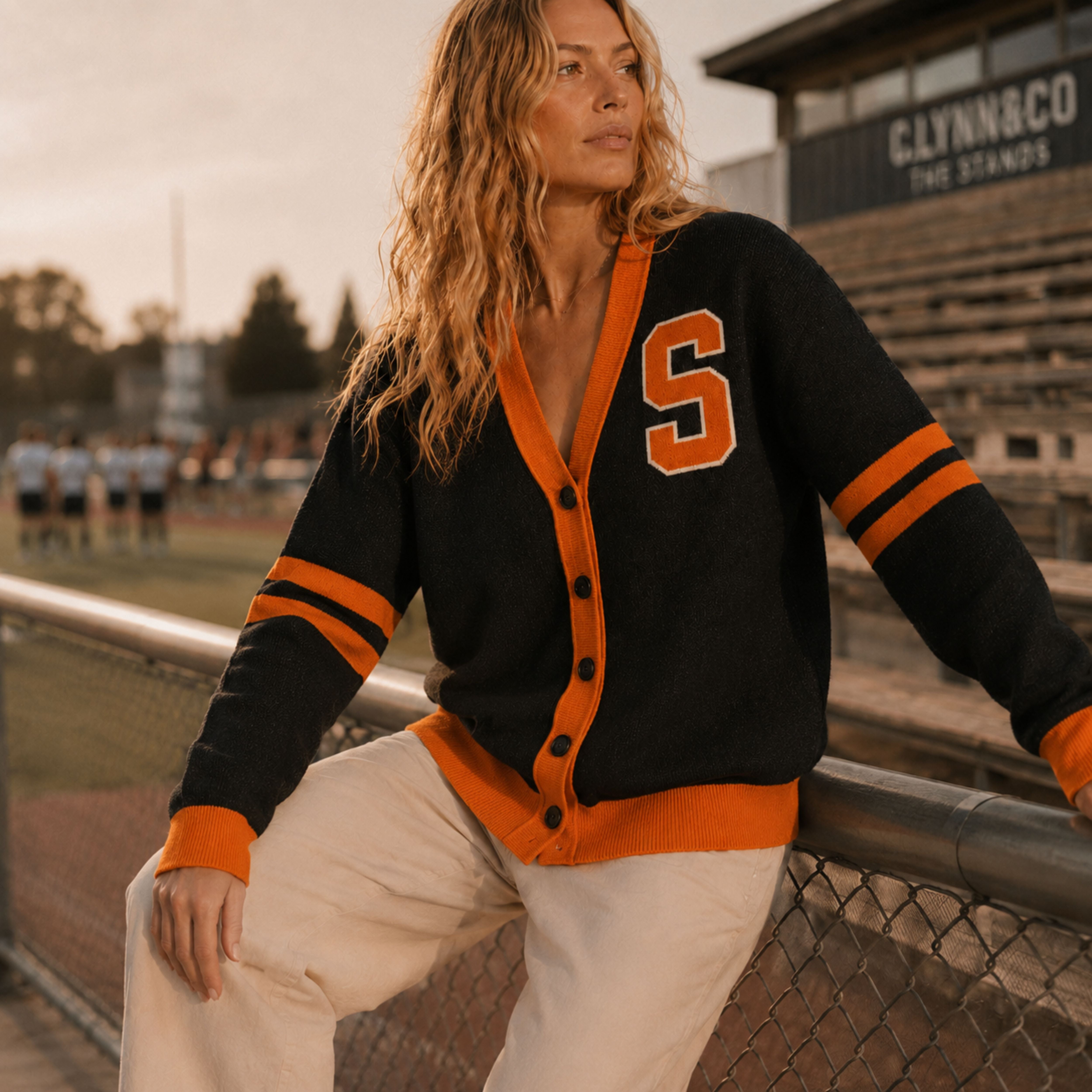 Custom Mascot Varsity Knit Cardigan