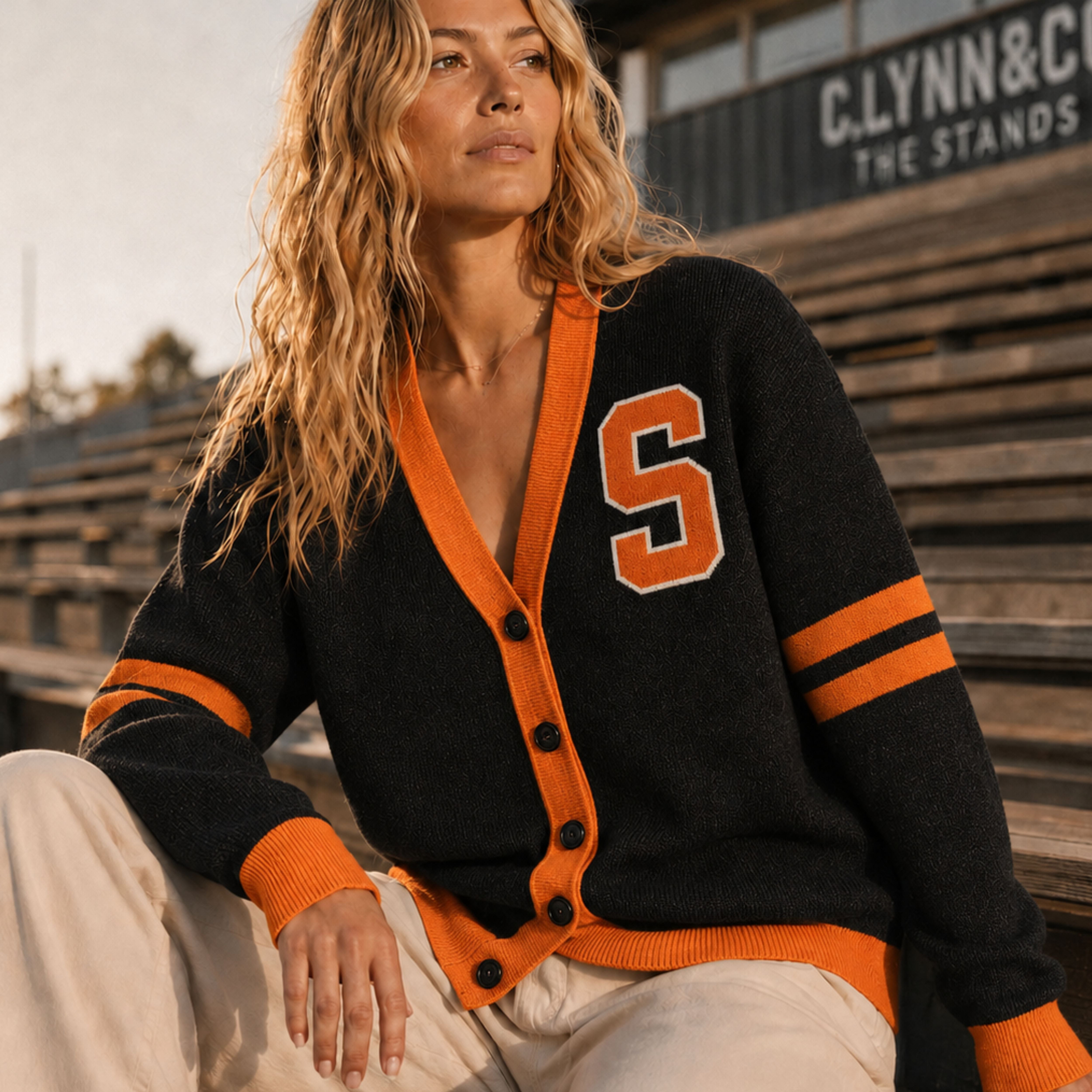 Custom Mascot Varsity Knit Cardigan