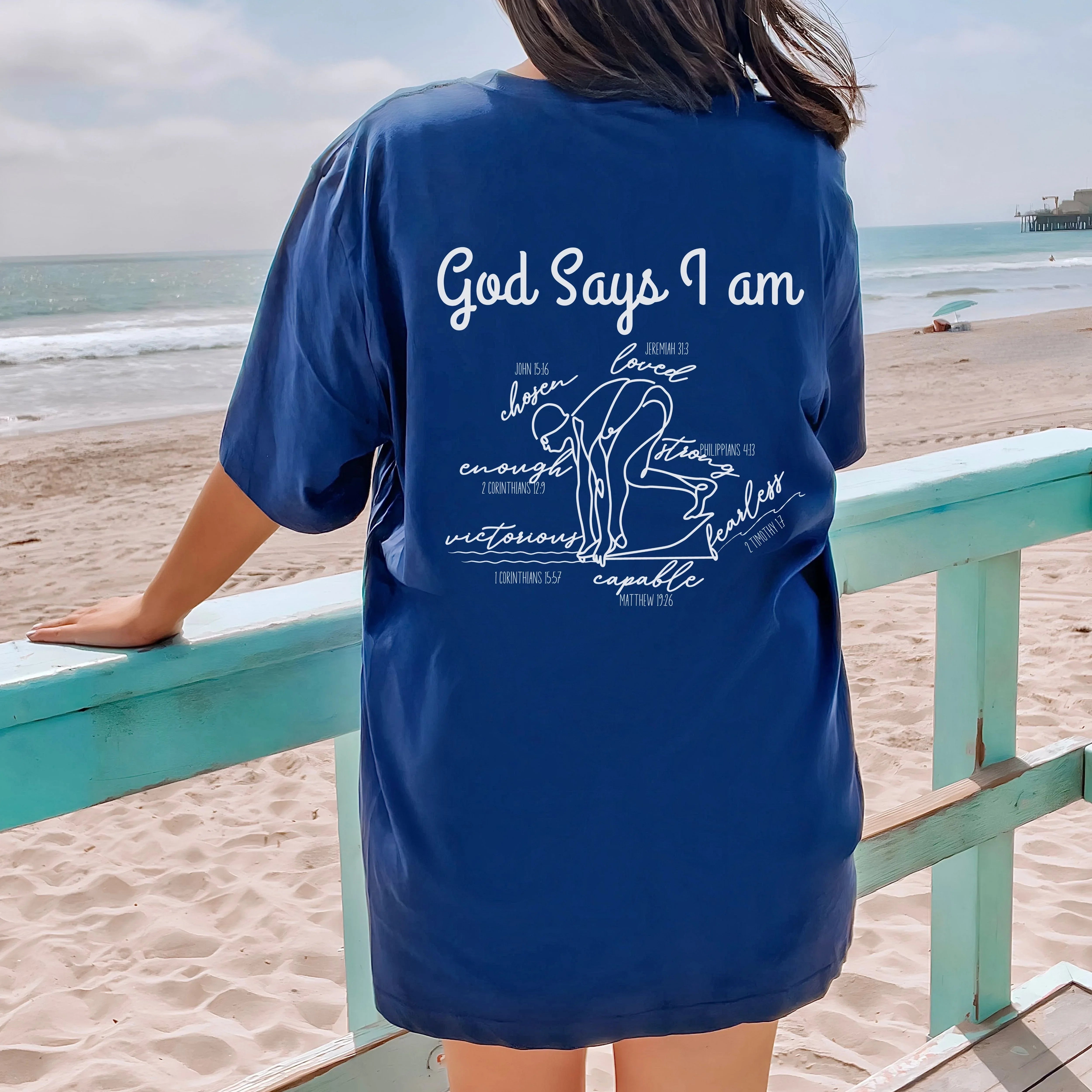 God Says I Am Swimmer Tee