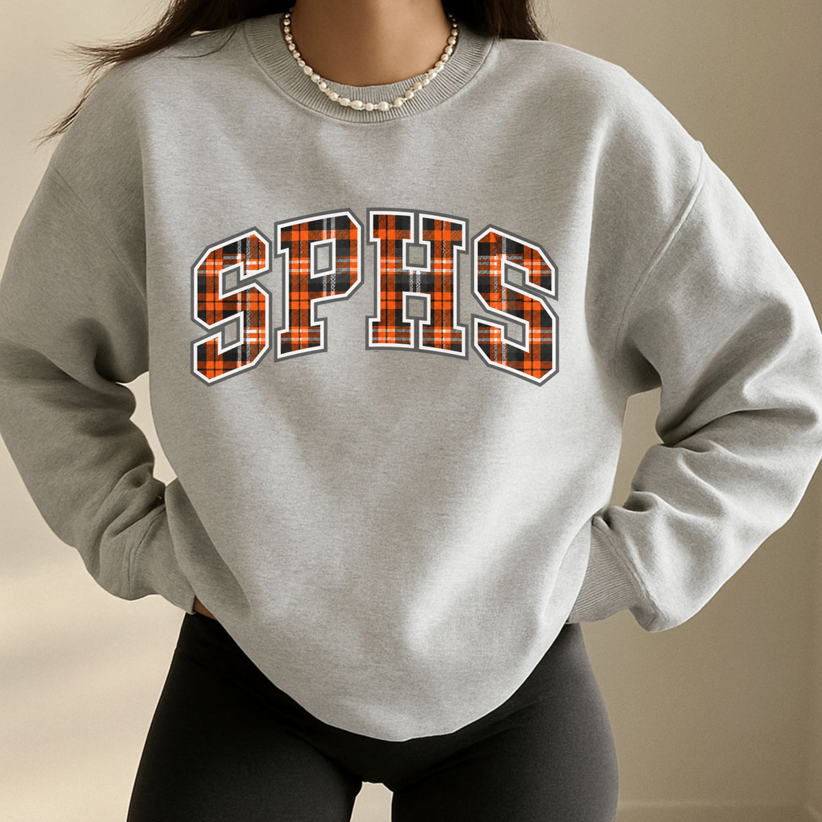 Custom Collegiate Plaid Crewneck