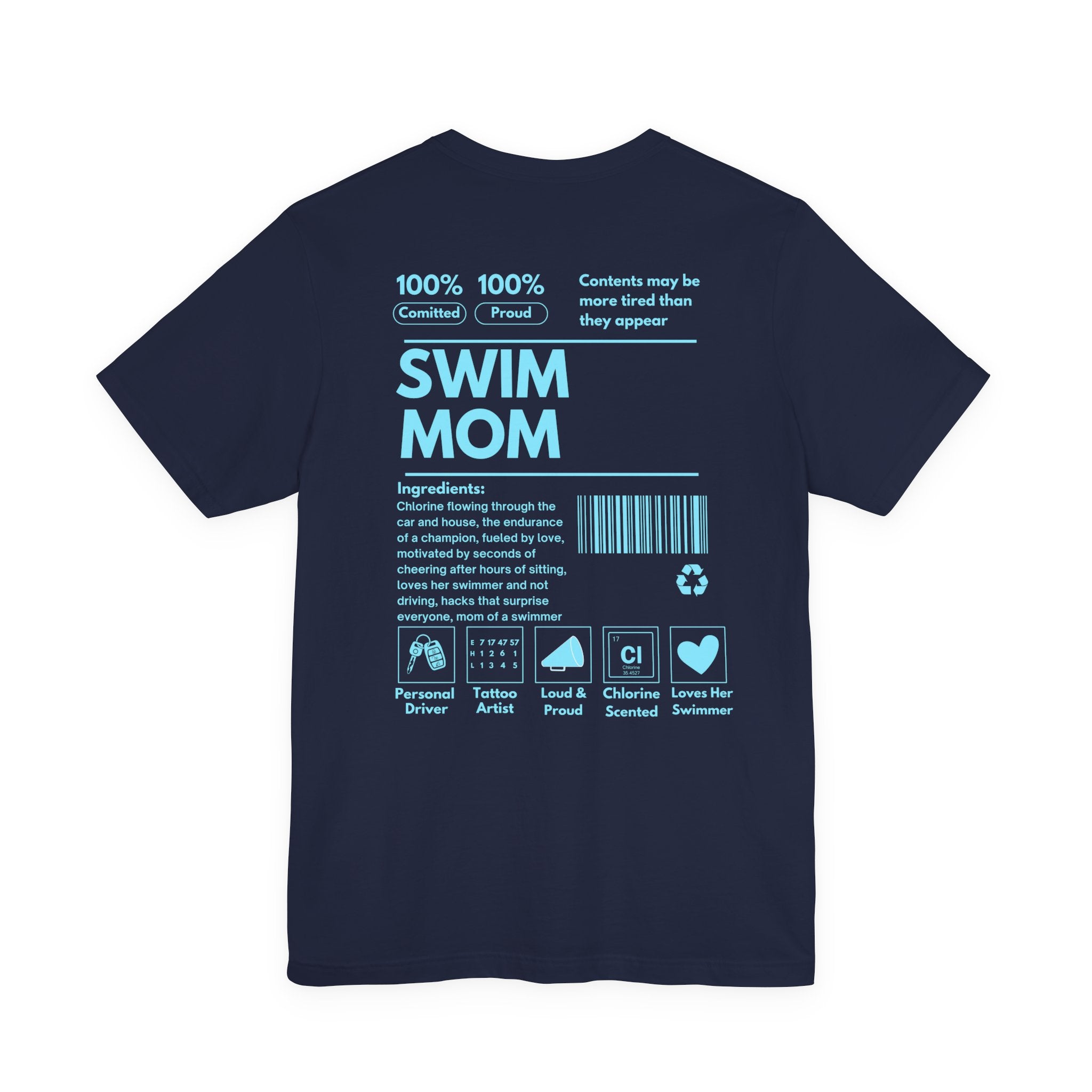 Swim Mom Ingredients Label Tee