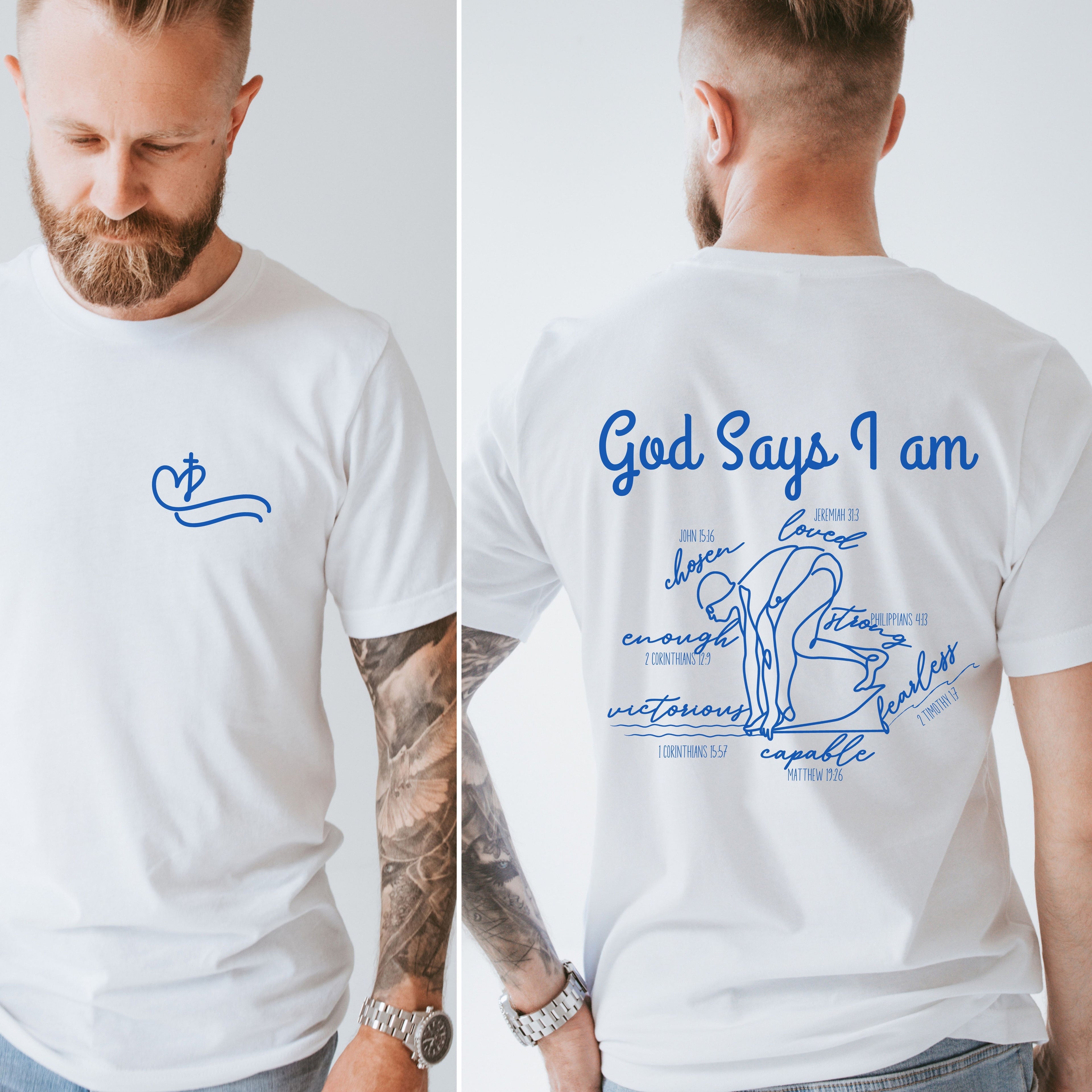 God Says I Am Swimmer Tee