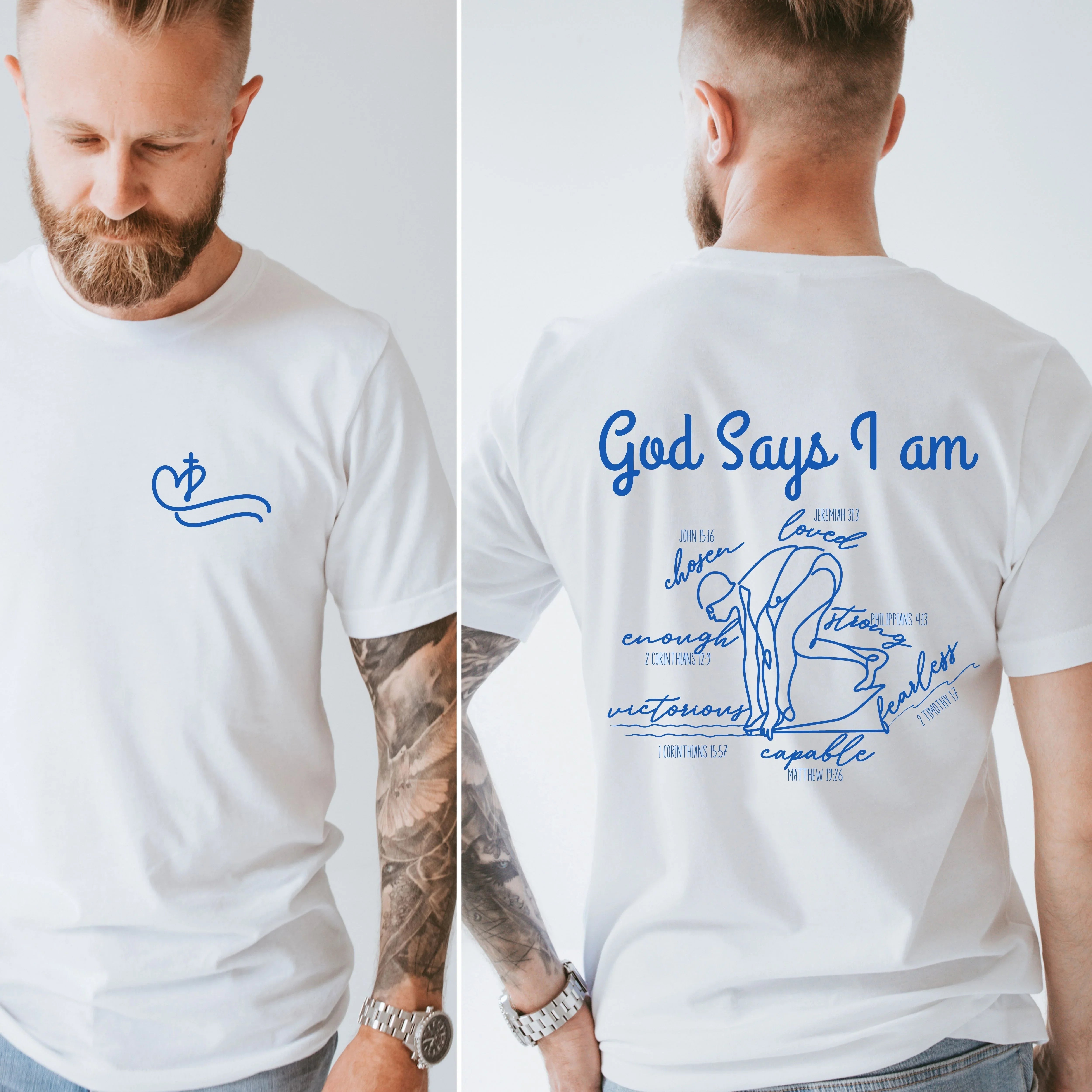 God Says I Am Swimmer Tee
