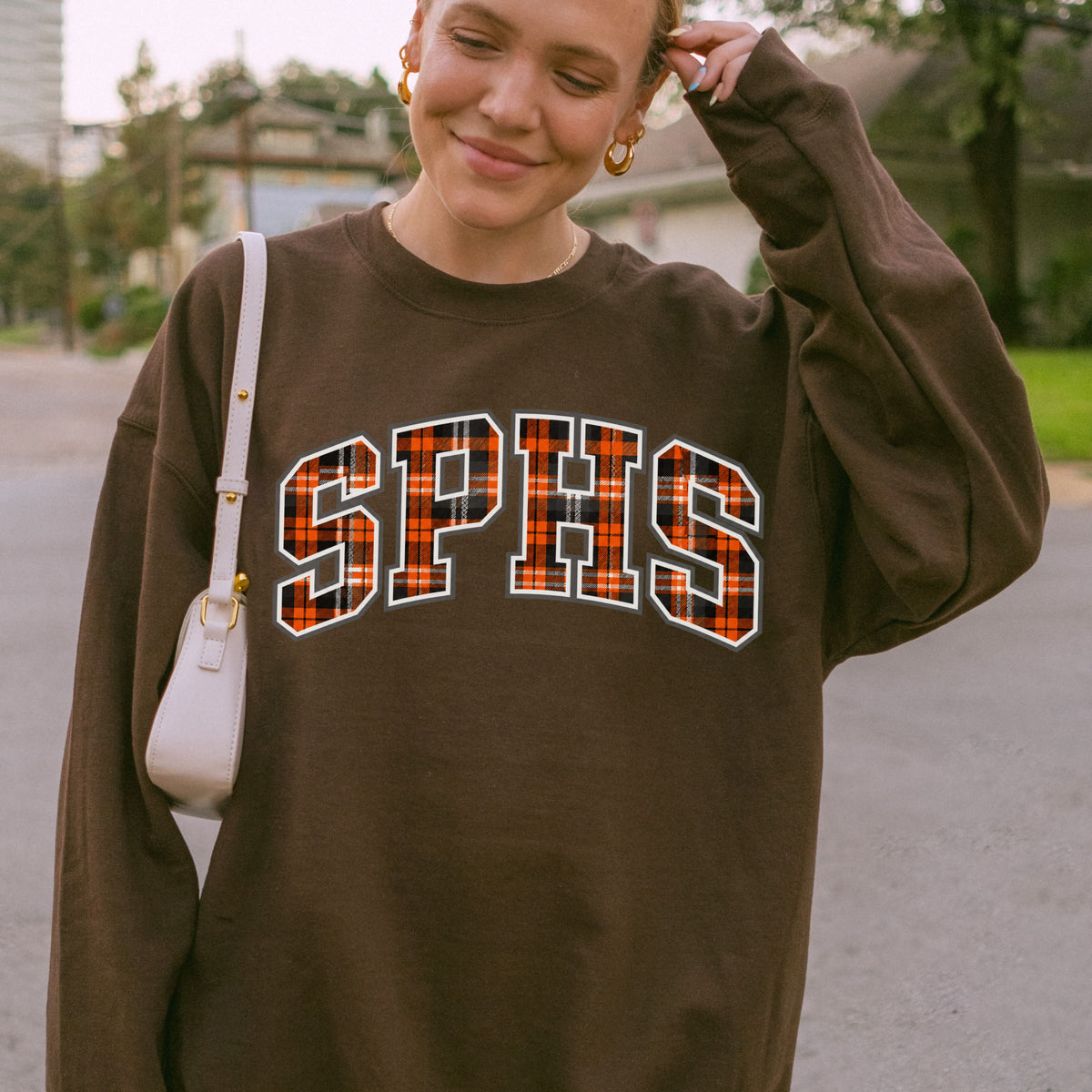 Custom Collegiate Plaid Crewneck