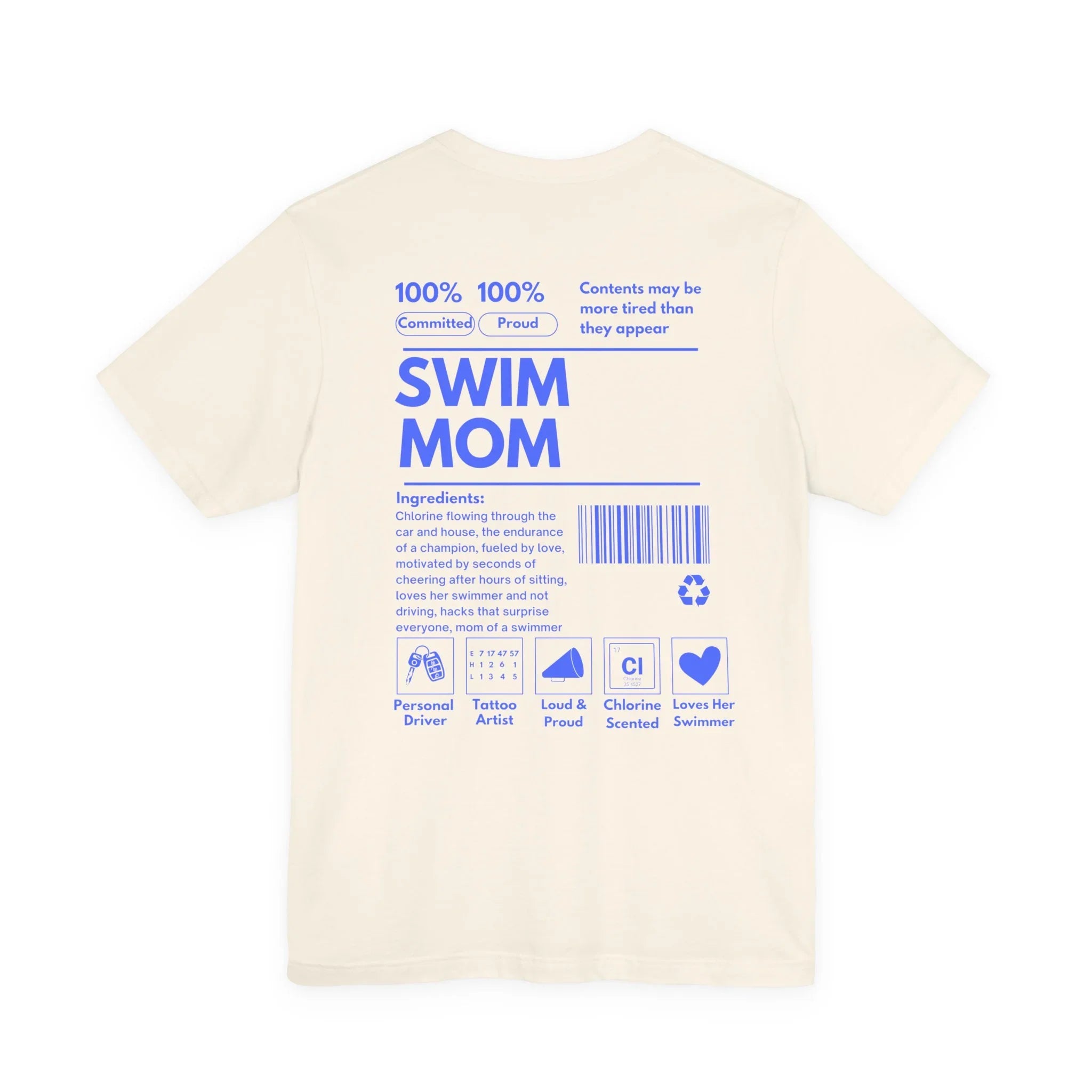 Swim Mom Ingredients Label Tee