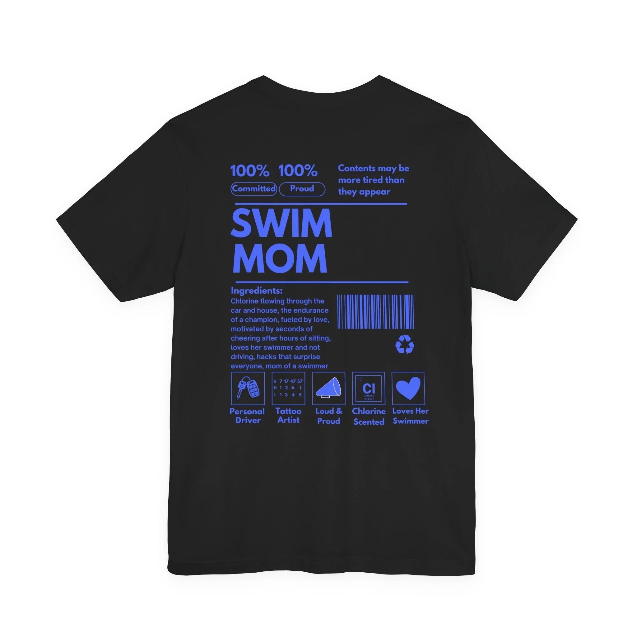 Swim Mom Ingredients Label Tee