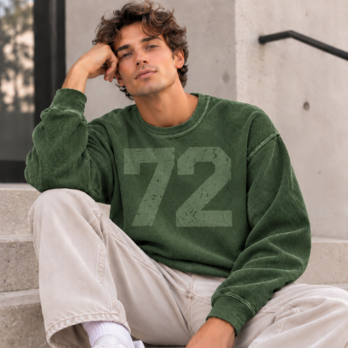 Custom Number Cord Sweatshirt