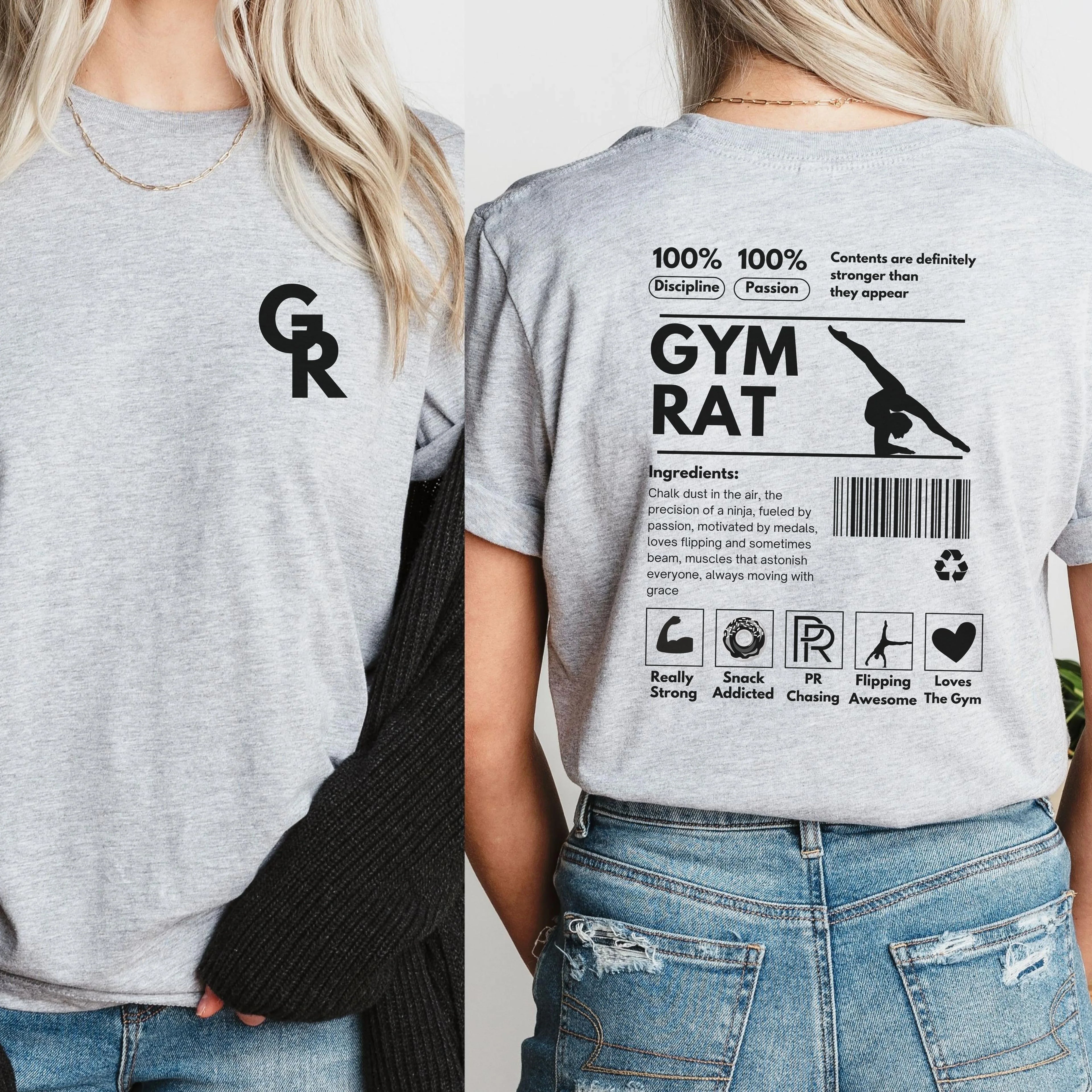 Gym Rat Ingredients Label T-Shirt