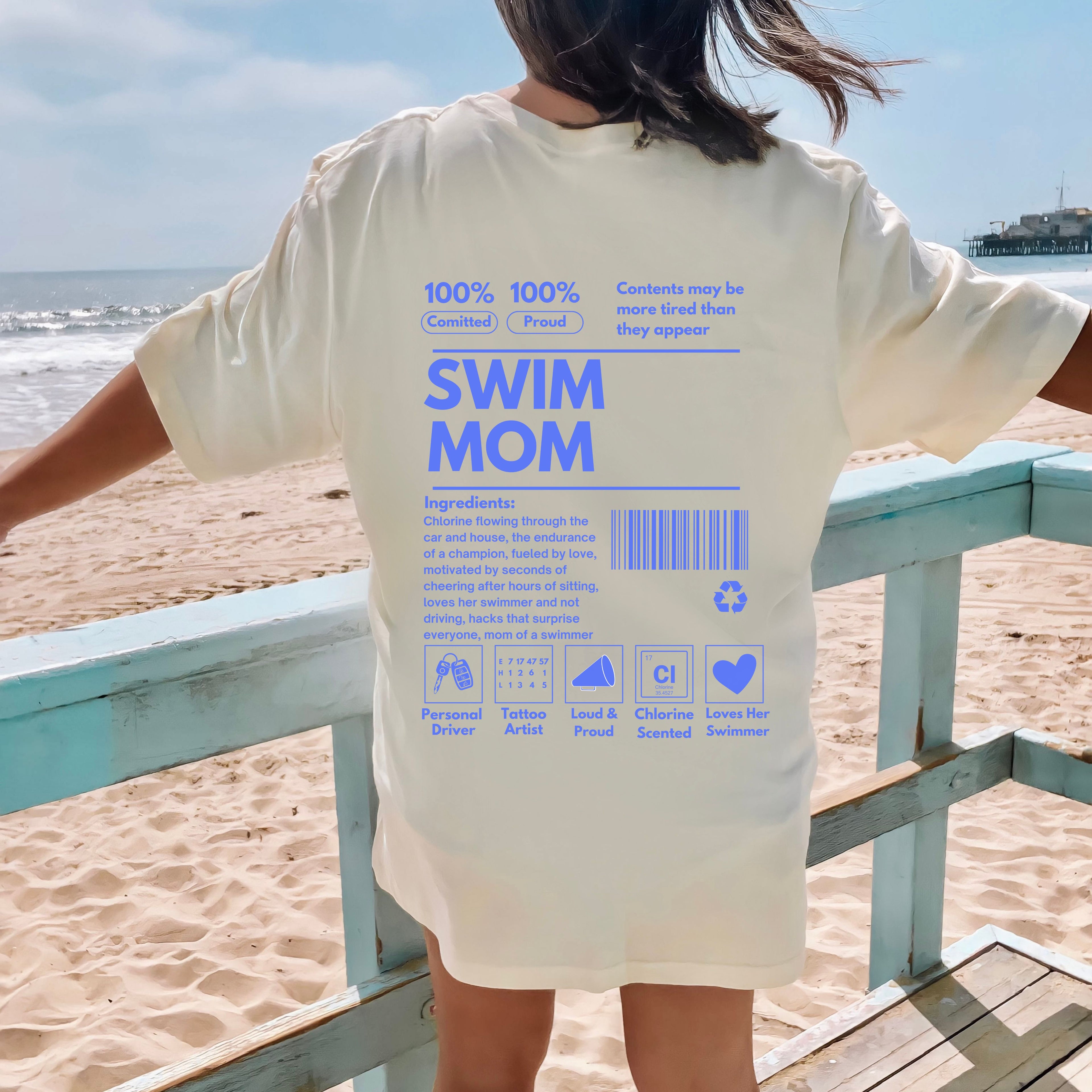 Swim Mom Ingredients Label Tee
