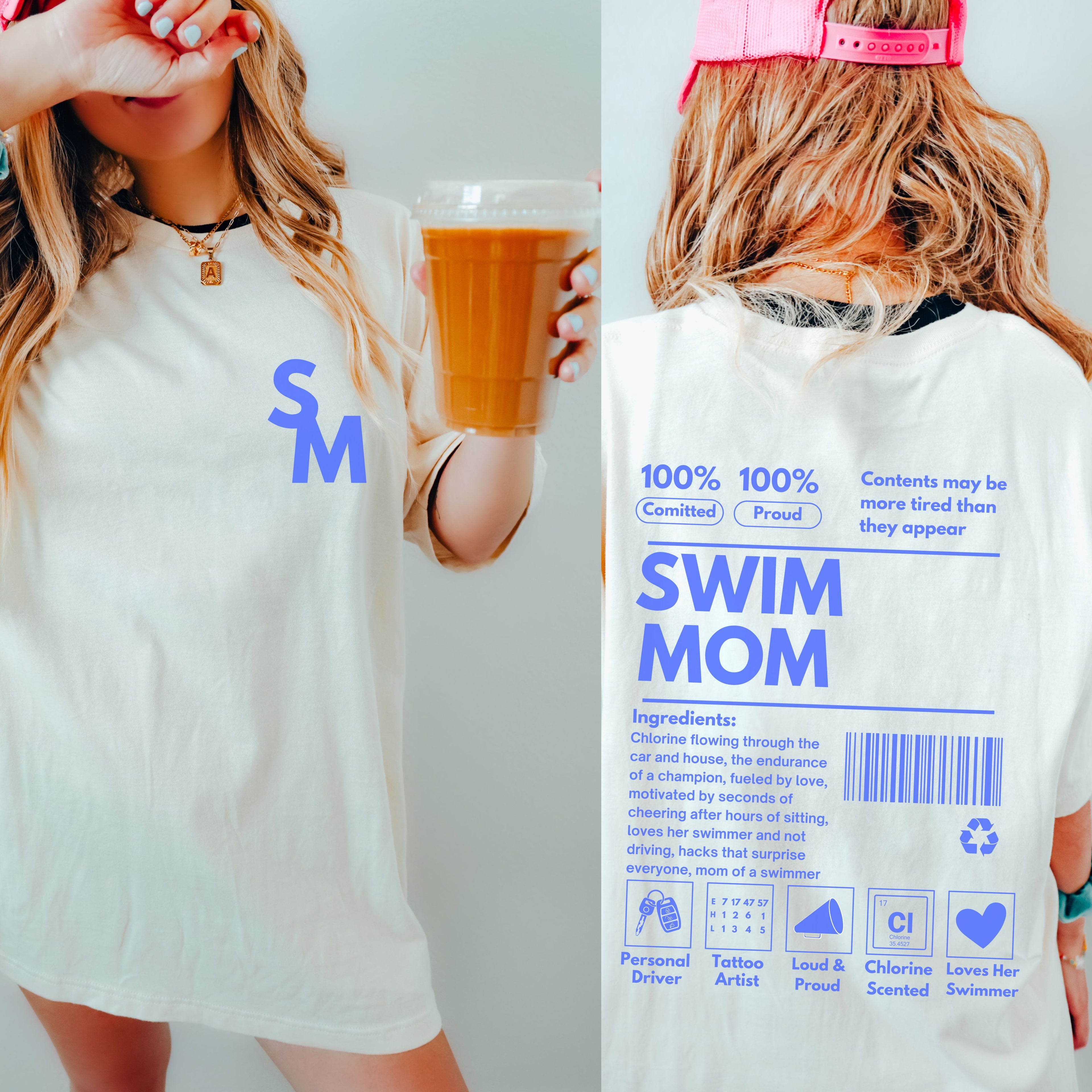Swim Mom Ingredients Label Tee