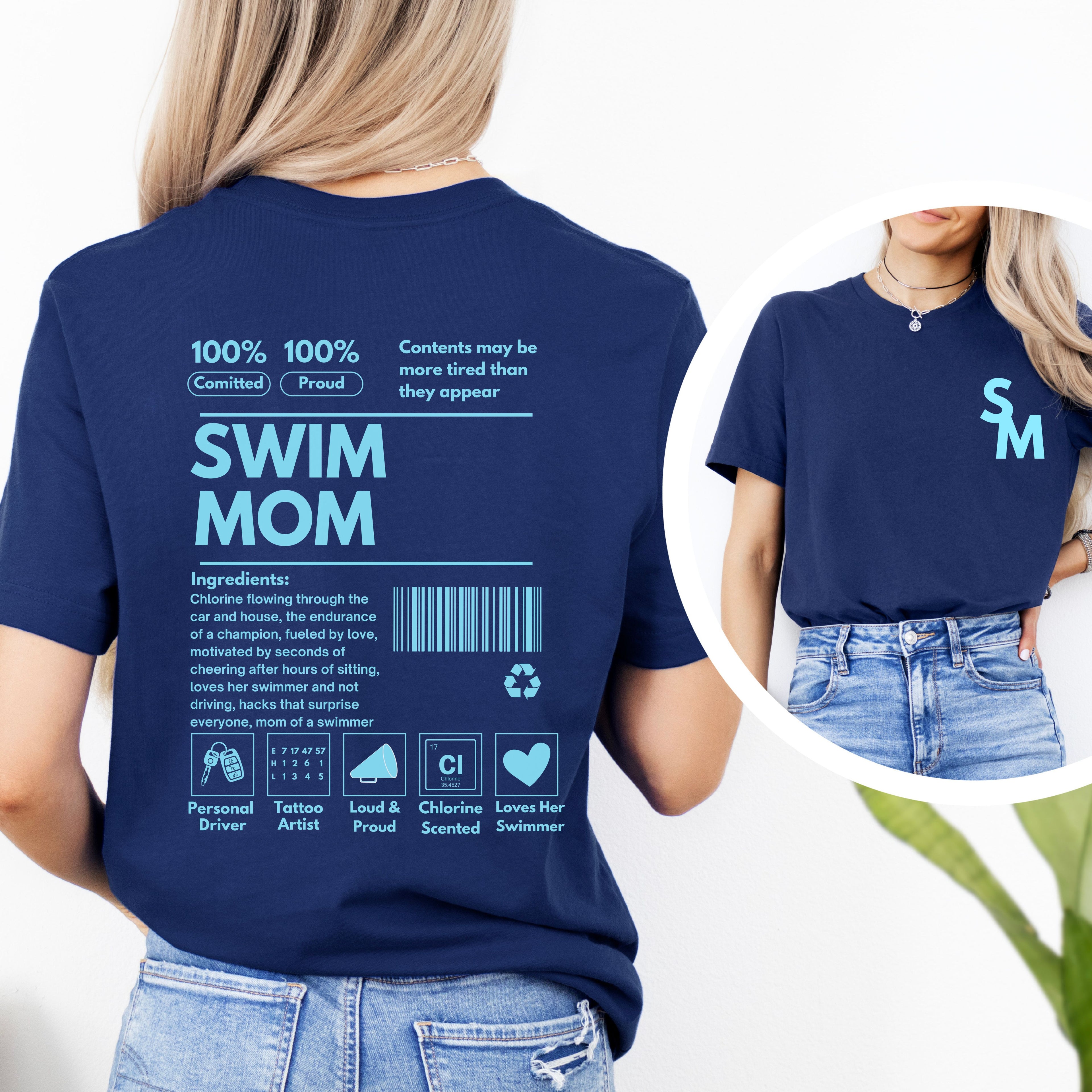 Swim Mom Ingredients Label Tee