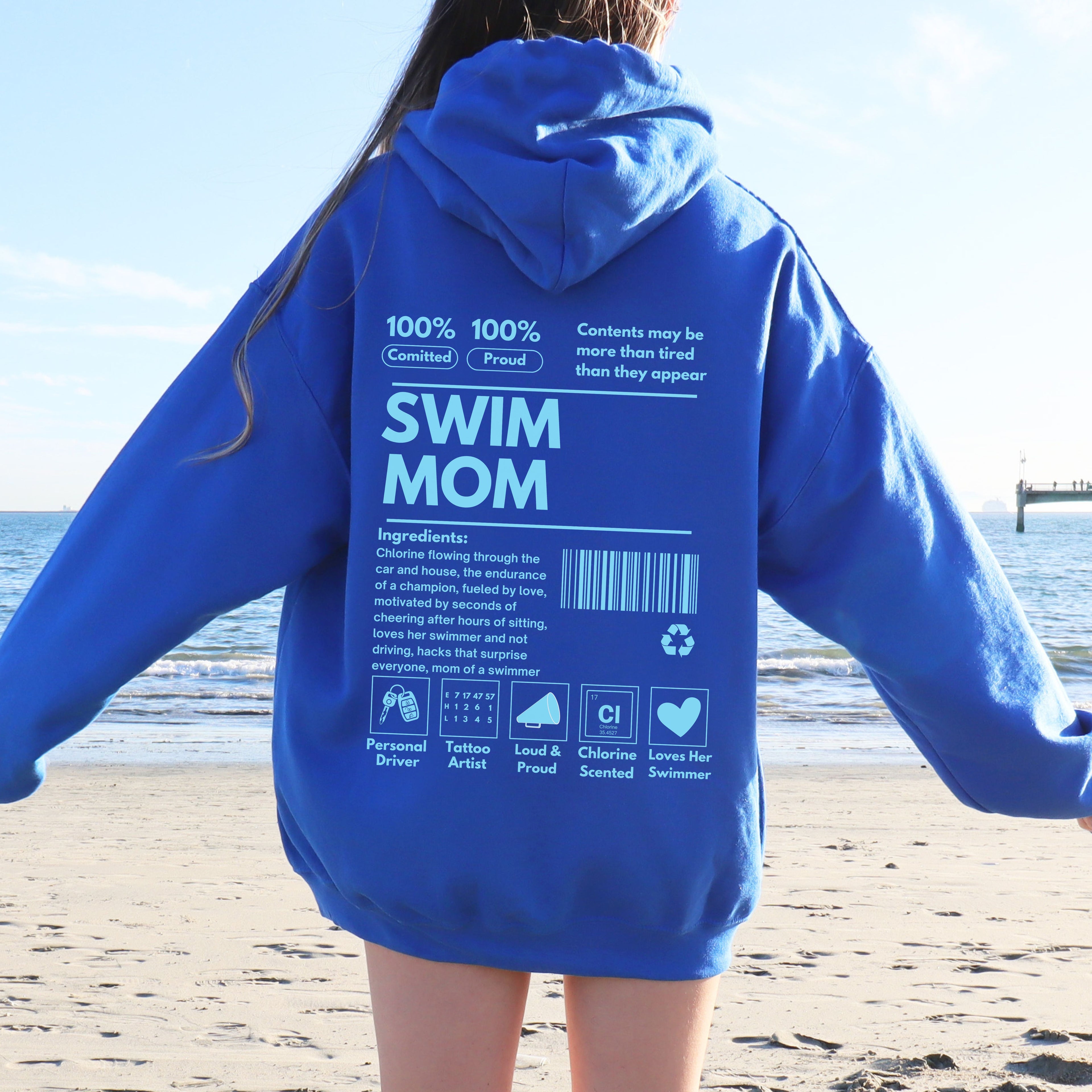 Swim Mom Ingredient Label Hoodie
