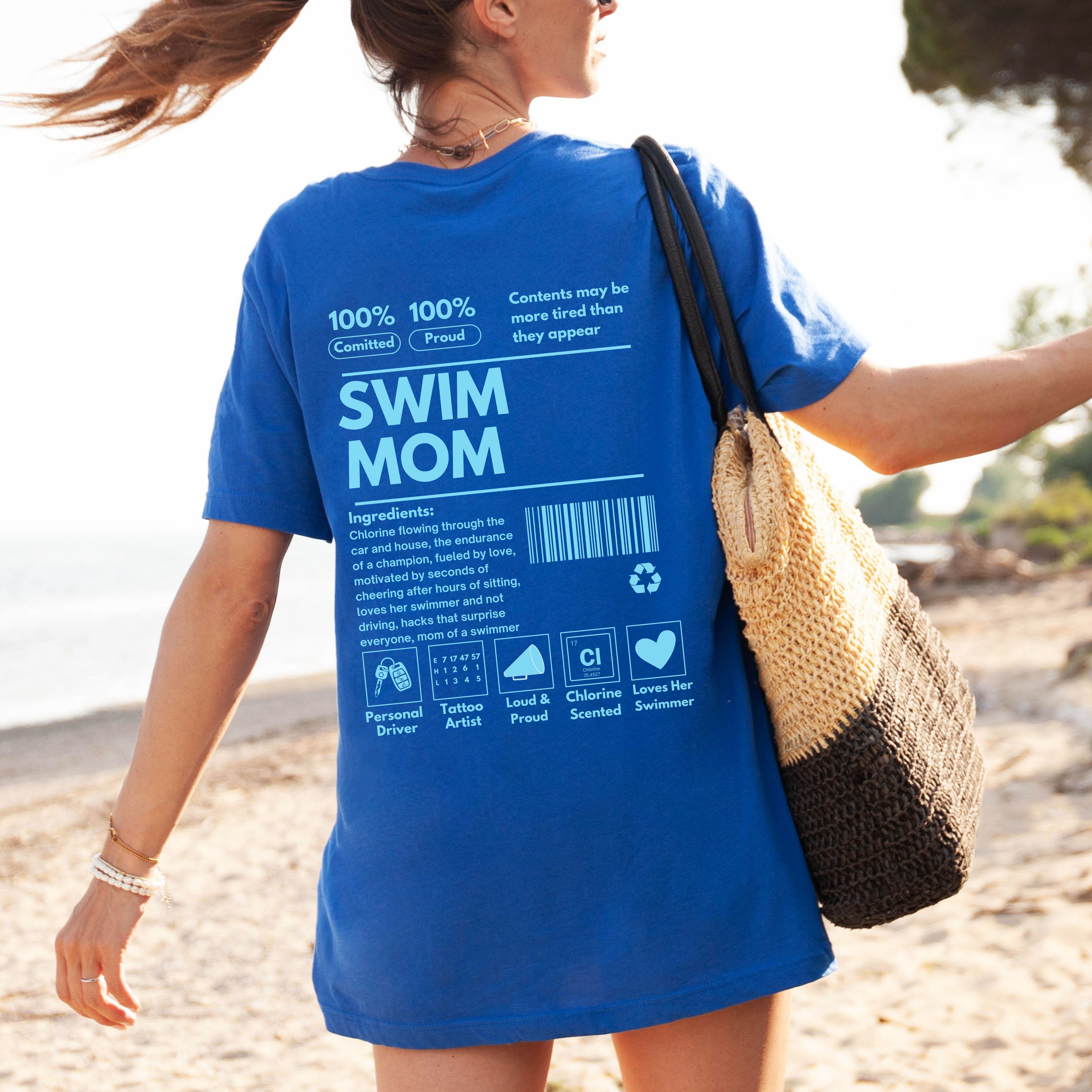 Swim Mom Ingredients Label Tee