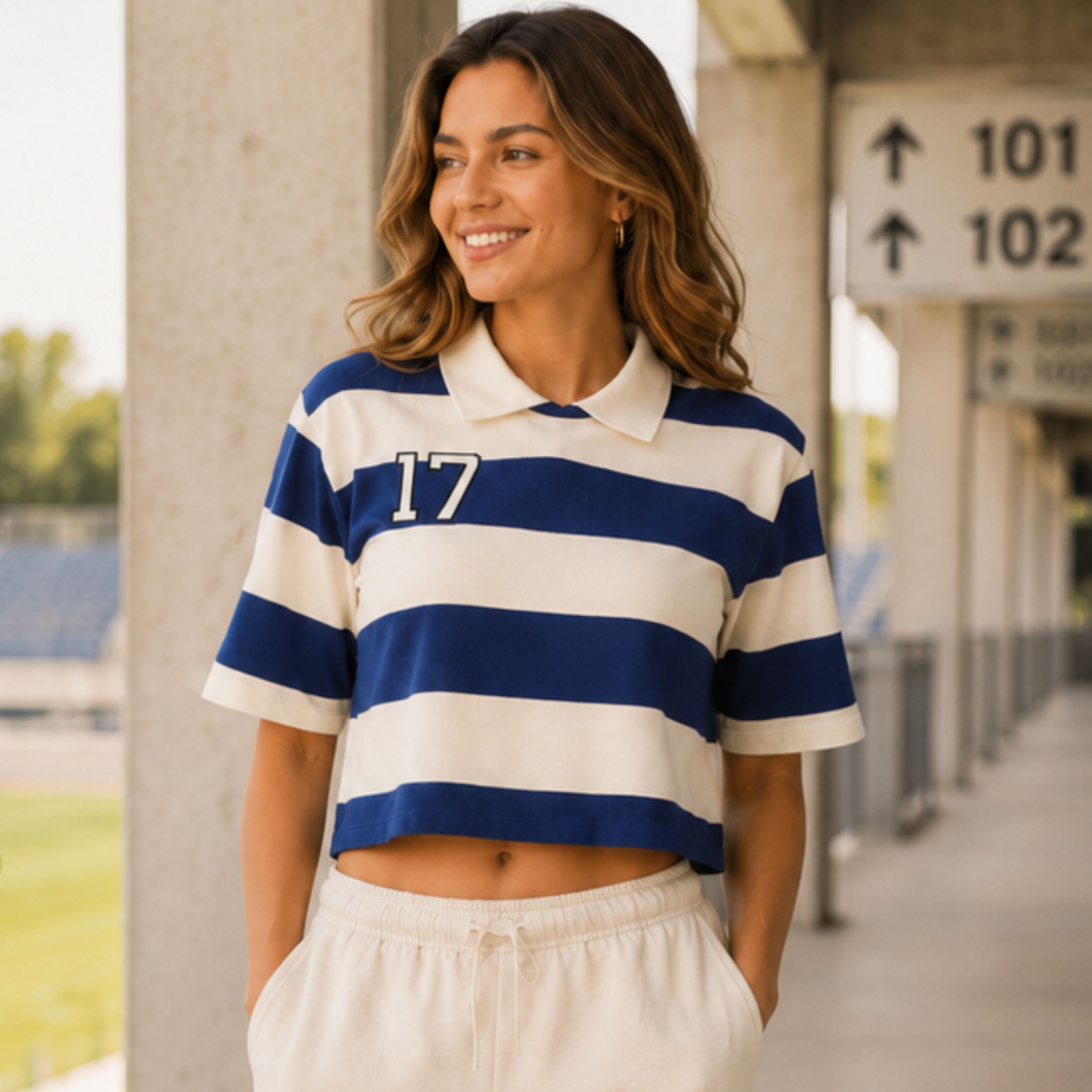 Womens Rugby Crop Tee