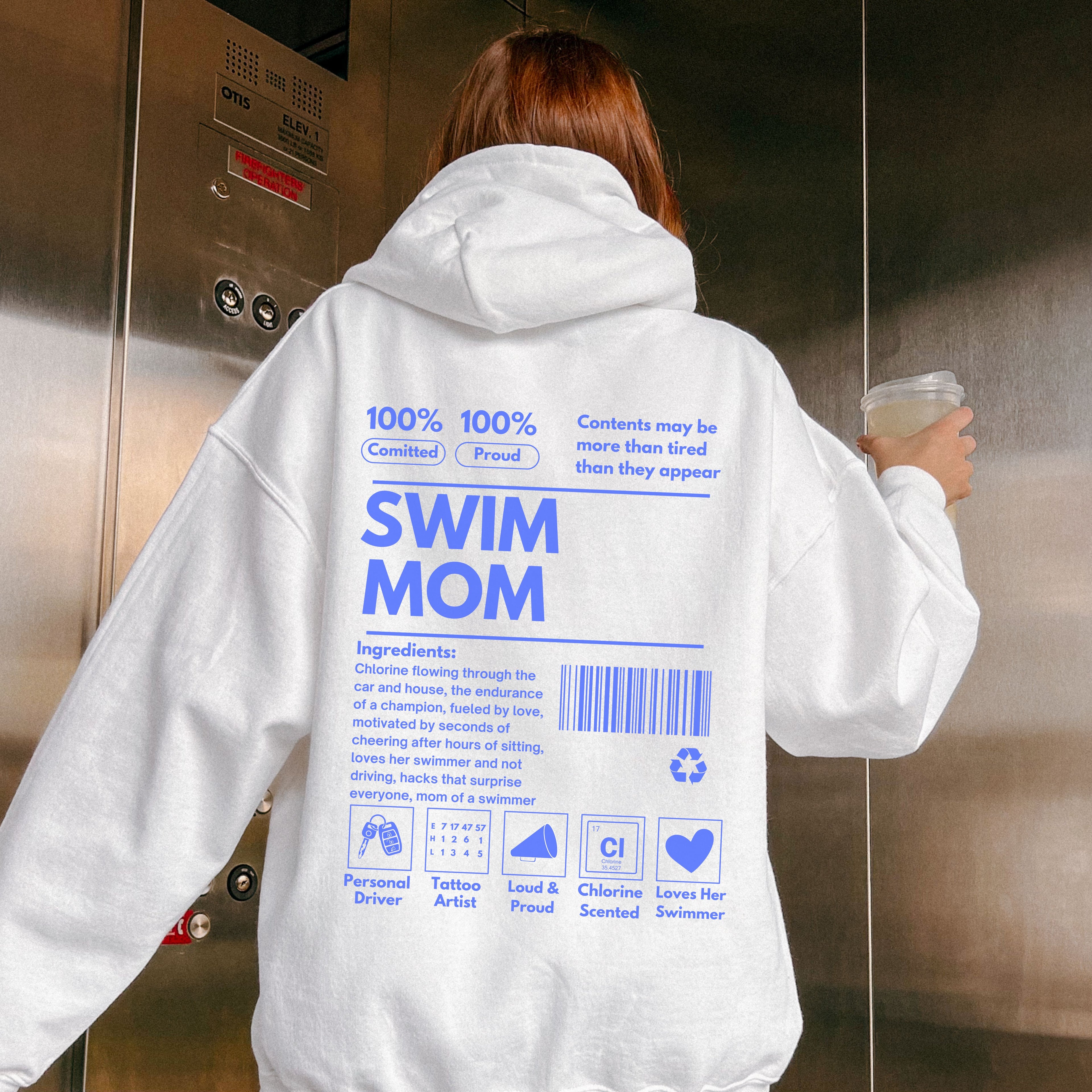 Swim Mom Ingredient Label Hoodie