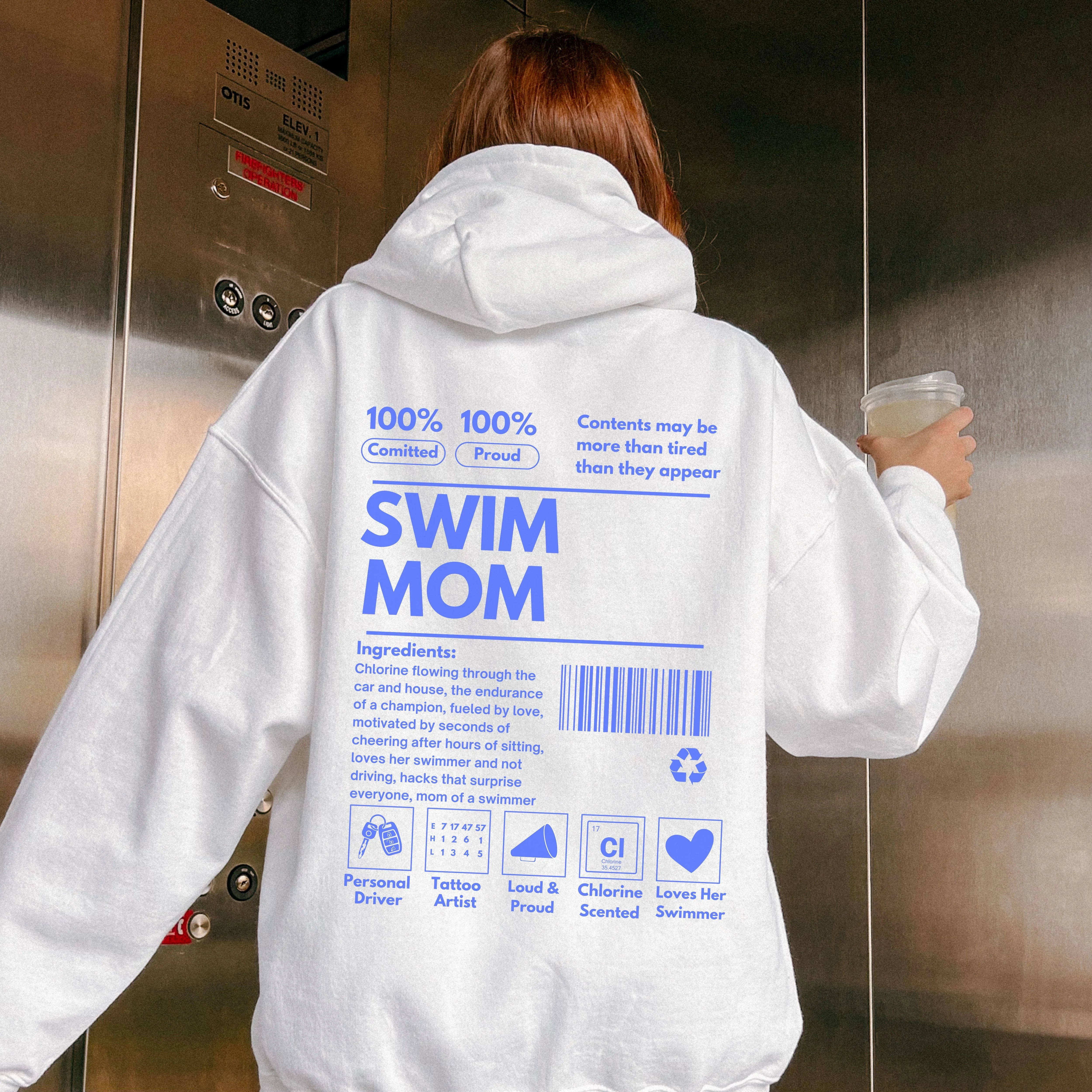 Swim Mom Ingredient Label Hoodie